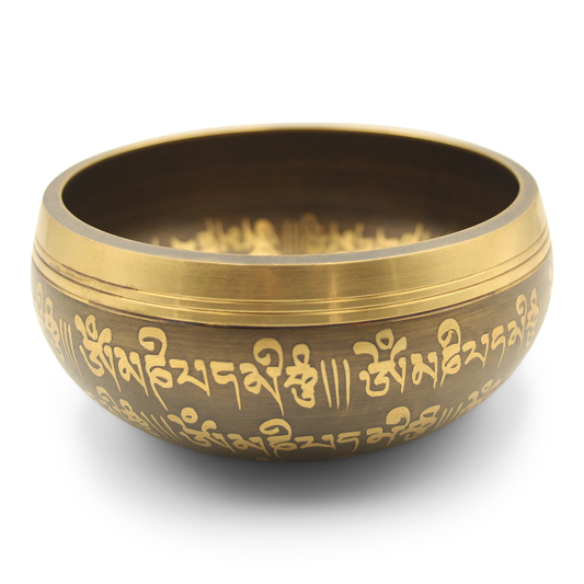 Tibetan Mantra Singing Bowl-Buddha Eye(Brown and Gold)